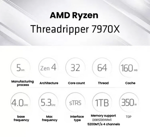 AMD Ryzen Threadripper 7970X sTR5 CPU processor product detail image