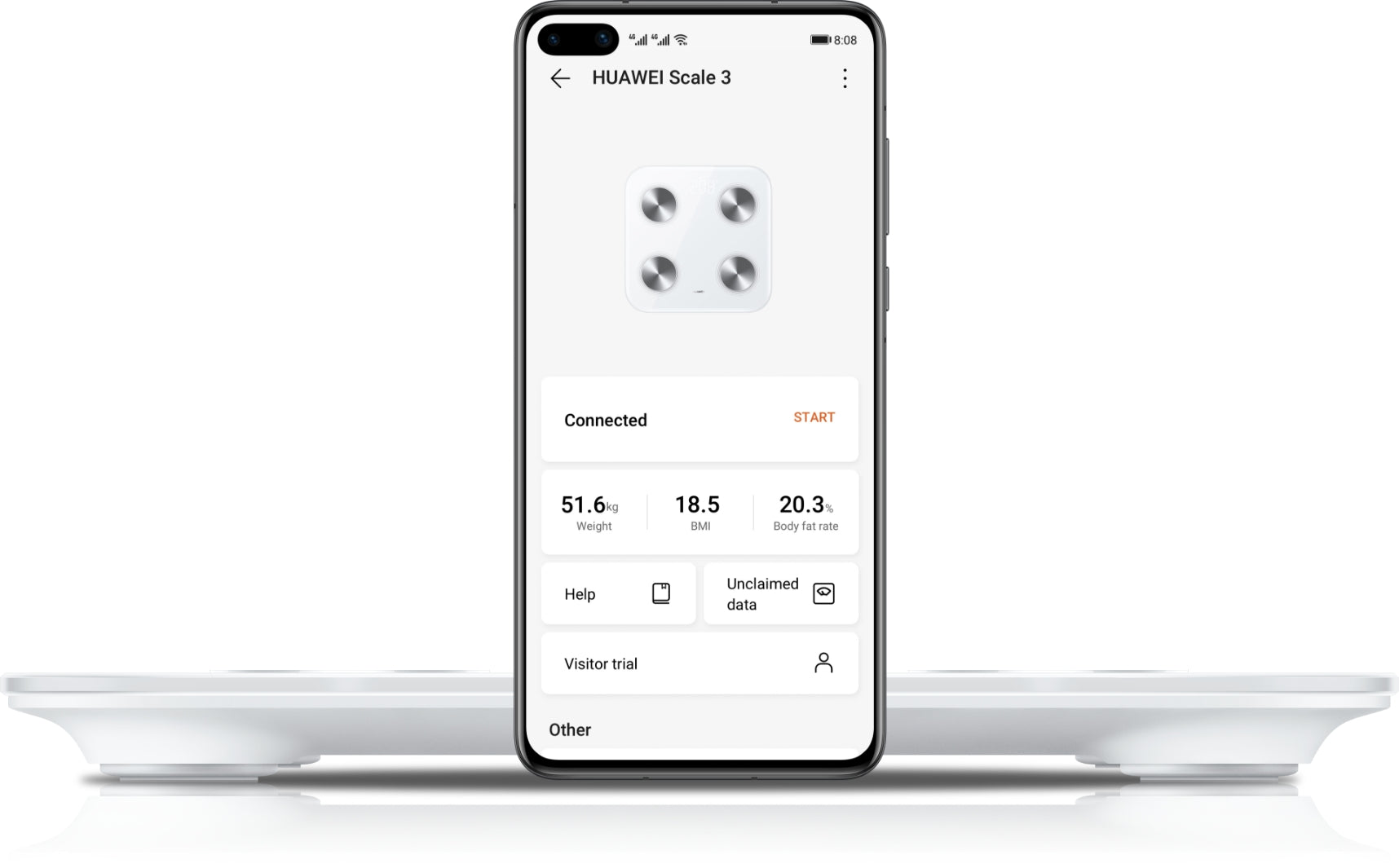 Huawei Scale 3 with Huawei Health app body composition report